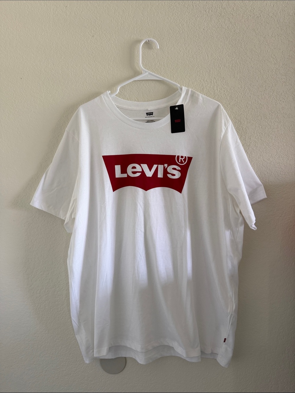 Levi's White T-Shirt with Red Logo